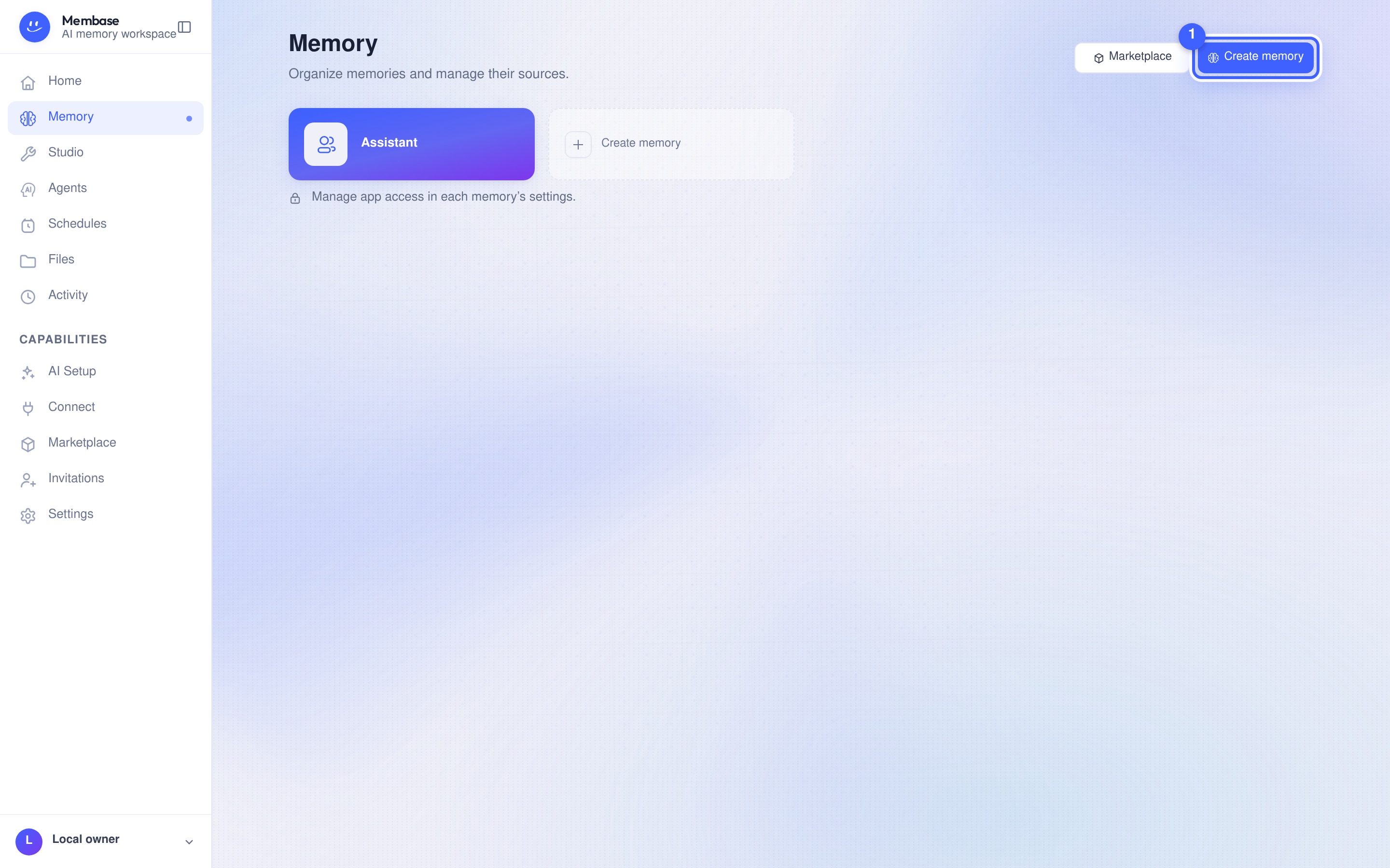 Memory page before any memory exists